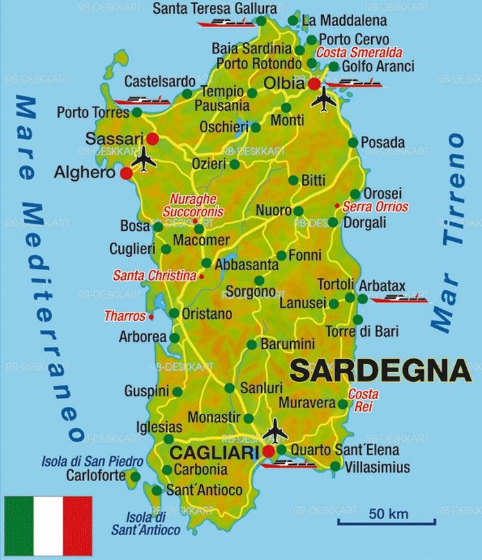 Sardinia Map