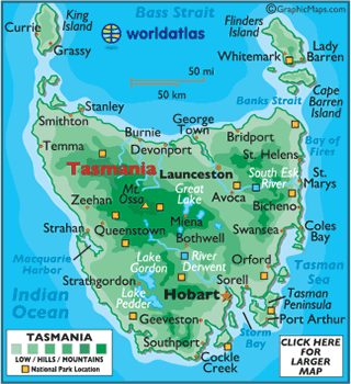 Tasmania Map