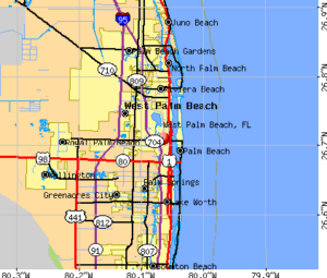 West Palm Beach Florida Map