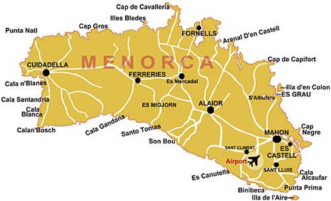 Menorca Dive Sites Map