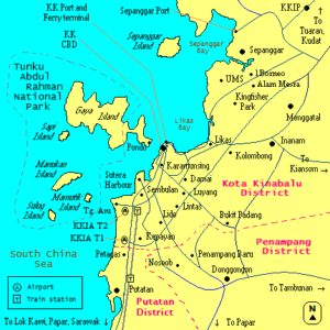 Kota Kinabalu Islands Map