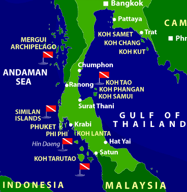 Thailand Dive Sites Map