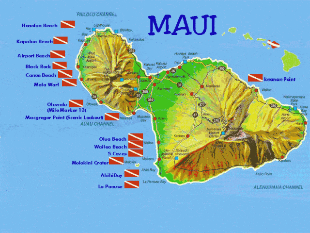 Maui Dive Sites Map | Joe's Scuba Shack