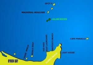 Byron Bay Dive Sites Map