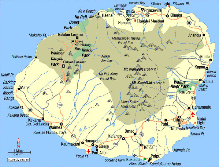 Kauai Dive Sites Map