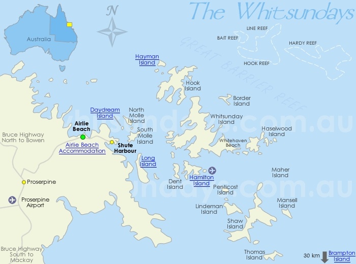 Whitsundays Islands Dive Sites Map