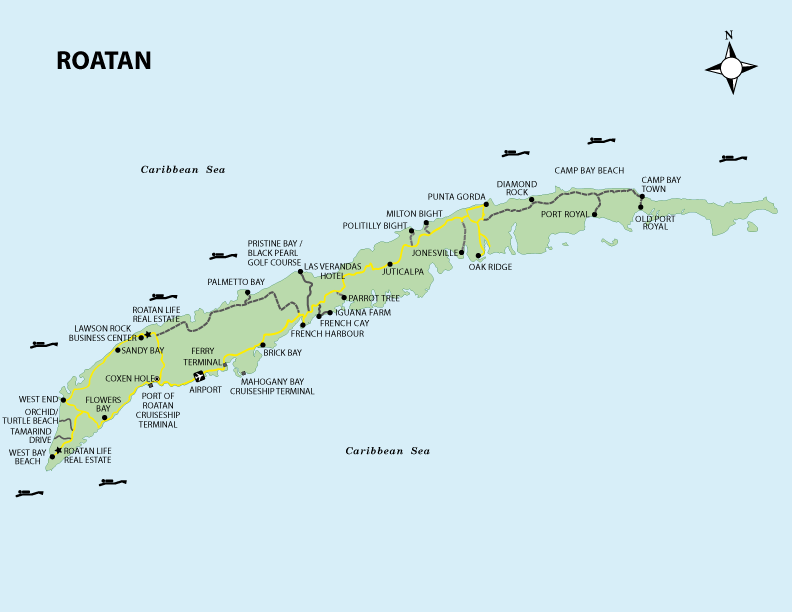 Roatan Map